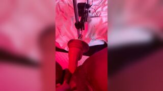 Trans woman alone with sex machine