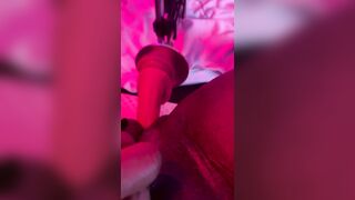 Trans woman alone with sex machine