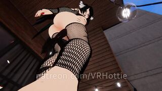 Stomping on Dong Outdoor Patio Emo Goth Cat Angel Fishnets Foot Worship Face Sitting POV Lap Dance