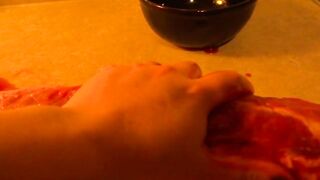 Rubbing u like a piece of meat hop eyou like my touch