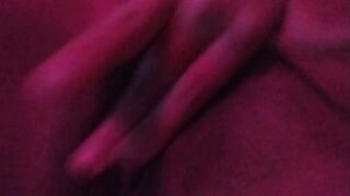 Touching my love button underneath the red light