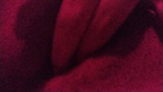 Touching my love button underneath the red light