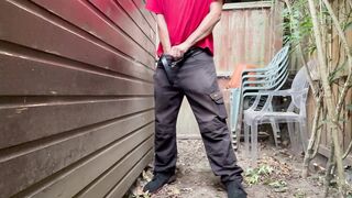 Desperation void urine behind my shed