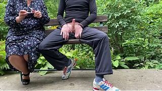 Curvy Stepmom made me cum in a cum drum on the street