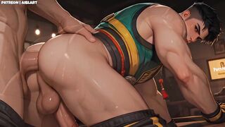 NSFW Animation - Steel Fist Drilled in the Dojo for his Butt Training
