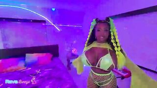 Black Gal Tia Maria Gets Her Gigantic Melons Overspread With Cum!