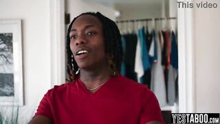 Large breasts black lesbian babes let a BBC guy join 'em for a 3some