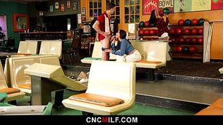 Armani Is Impressed by Parker's Jock and Lets Him Use Her Snatch During the time that Bowling with Her Stepdaughter