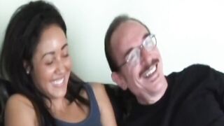 Anal debutante plowed by mature stud
