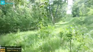 This babe showed her face! Real sex in the forest! POV!