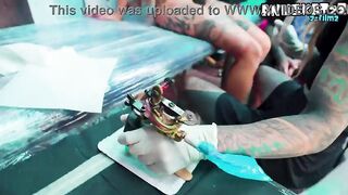 ANAL THREE-SOME during TATTOO session