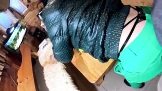 Green Downjacket Tease Smokin', Humiliation & Impure Cum Play