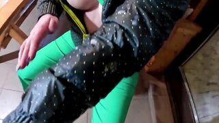 Green Downjacket Tease Smokin', Humiliation & Impure Cum Play