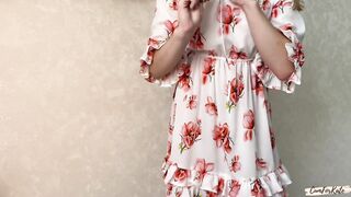 Hot trying of dresses out of underware