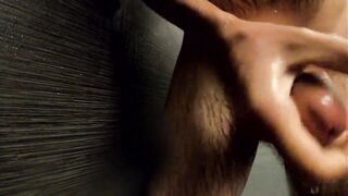 Taking Shower. Shaving. Masturbating my large dick. Cockrash.