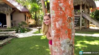 Codi Vore's bazookas and hirsute cunt show in the Dominican Republic
