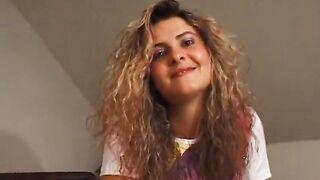 Pretty unshaved haired honey masturbating in solo clip