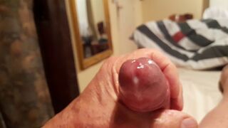 Just taking a hardly any minutes to stroke my ramrod and make him squirt his load.