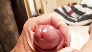 Just taking a hardly any minutes to stroke my ramrod and make him squirt his load.