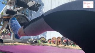 view of feet in socks during workout (foot fetish) - GlimpseOfMe
