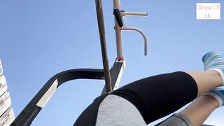 view of feet in socks during workout (foot fetish) - GlimpseOfMe