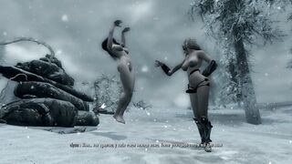 Lesbo sex in the snow in Skyrim Full version