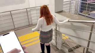 Remote toy makes this public stranger cum fast