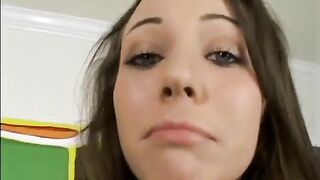 Wicked brunette hair sucks and bangs and gets her booty jizzed