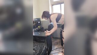 Riding a sex toy on my desk