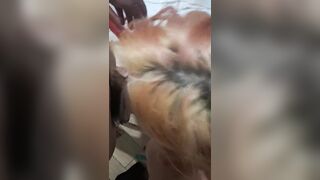Tiny golden-haired trans is banged hard anal