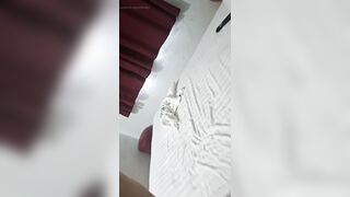Tiny golden-haired trans is banged hard anal