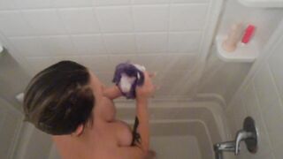 Cumming in the shower! *Voyeur view point*