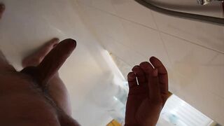 LUSTFUL in a public shower until I CUM, RISKY!!