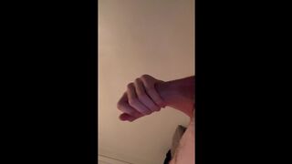 Large knob spunk flow after large day at work