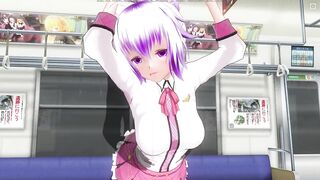 CG ANIME Schoolgirl didn't wear pants on the teach (PART two)