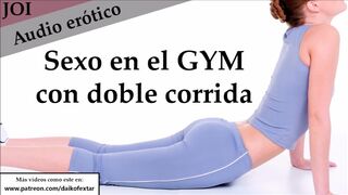 Ella entrena con sexo. Correte dos veces en el GYM raunchy. JOI en español.