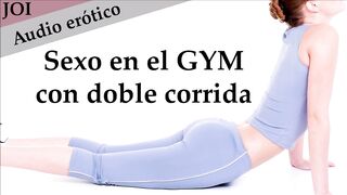 Ella entrena con sexo. Correte dos veces en el GYM raunchy. JOI en español.