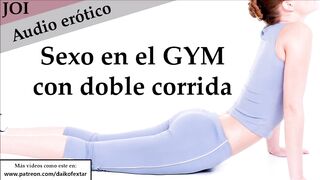 Ella entrena con sexo. Correte dos veces en el GYM raunchy. JOI en español.