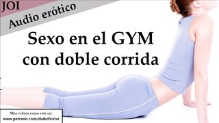 Ella entrena con sexo. Correte dos veces en el GYM raunchy. JOI en español.