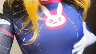 Cute Trans Cutie in Dva Cosplay gets the Giant, Dirtiest Anal Creampie and Anal Screwing by Bbc sex-toy in her Large Bubble Booty