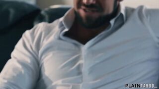 Teen Emma Rosie storms into her cheating bfs abode and finds his stepdad there.Not knowing this chab send the text this babe persuaded into cheating with him