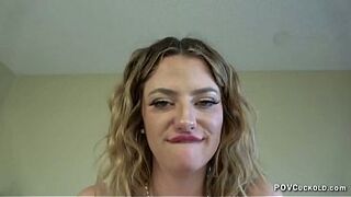 Sexy wife cuckolds u and gives u a pov oral sex and seduces u into watching her screw other boyz during the time that u see and puts u in chastity whilst that babe humiliates u with your shlong in chastity creampie eating facesitting