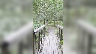 Hot arse wife flashing in the woods