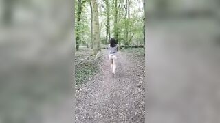 Hot arse wife flashing in the woods