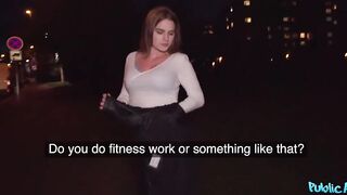 Public Agent - College teen with natural titties goes flushed red when this babe orgasms