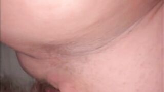 Over 40 weeks, love button rubbing, close up creamy vagina, creampie