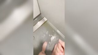 Jerking off and Cumming in the Public Shower