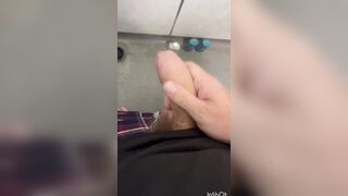 Jerking off and Cumming in the Public Shower