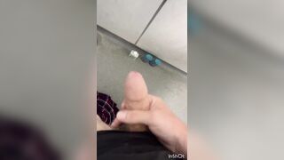 Jerking off and Cumming in the Public Shower
