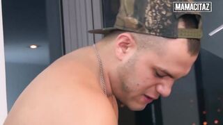 Oiled Black Bent Over the Daybed... That guy Clutches Her Booty and Pounds Unfathomable